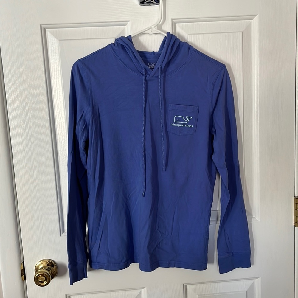 Womens Vineyard Vines Long Sleeve Hooded Whale Tee